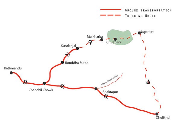 Chisapani Nagarkot Hiking Map